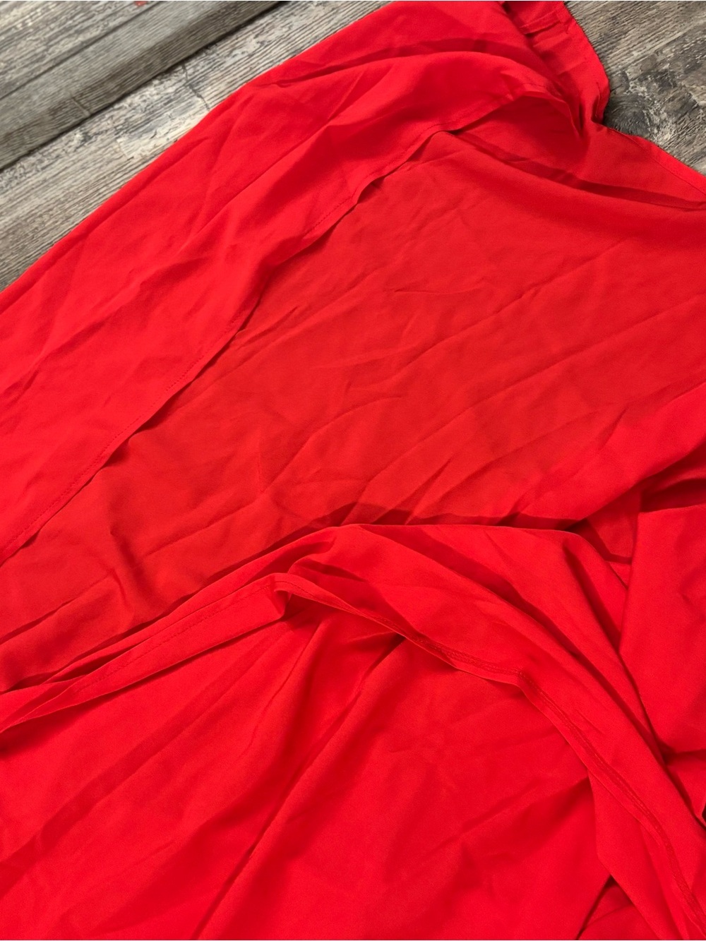 Boohoo Tall Red Maxi Skirt with Front Button Slit - Picture 4 of 5